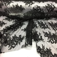 Декоративна копринена пайетична дантелена тъкан с бродерии върху мрежата