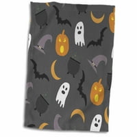 3Drose Halloween Ghosts, Pumpkins, Moons Pattern - кърпа, от