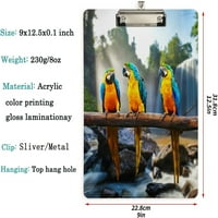 Тропически водопади Macaw Parrot Clipboard Hardboard Wood Nursing Board и издърпайте за стандартна буква