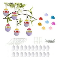 Начало Направи си сам стиропор Великденски яйца висящи DIY пайети яйца, великденски занаят комплект за декорат