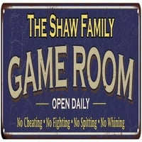 The Shaw Family Blue Game Room Metal Sign 106180037036