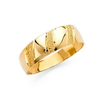Jewels 14k златен кръг кубичен циркония жълт пръстен запален конусен юбилеен сватбена лента с размер 6