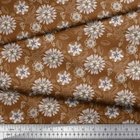 Soimoi Poly Georgette Fabric Artistic Floral Decor Fabric Printed Yard Wide