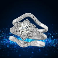 Miyuadkai Rings Fashion Lady Ring Set Женски пръстени Комплект Жени Модна циркония Резбова ретро пръстени Комплект бижута Роза Злато 5
