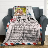 -Спокатен най -добър татко някога персонализиран одеяло мемориален подарък за баща, персонализиран подарък за одеяло за хвърляне на текст за снимки