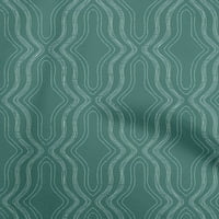 OneOone Cotton Poplin Twill Teal Green Fabric Geometric Allover Модерен традиционен DIY дрехи Кулинг плат за печат от печат от двор широк