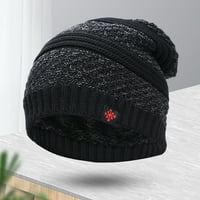 Зимна шапка плетена дишаща поддържане на топла еластична мека ежедневно износване вятърно удължено плюшена шапка за шапка за D