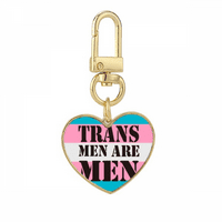 Trans Man Support LGBT Transgender Gold Heart Keychain Metal Keyring притежател