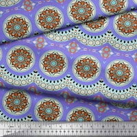 Soimoi Polyester Crepe Fabric Aboriginal Mosaic Print Fabric край двора