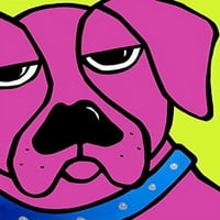 Bubba от Fidostudio Art Print Poster Wall Decors Abstract Pink Dog Pop Art Портрет Съвременни ярки цветове