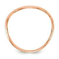 14k розово златово пръстенна лента моден вълна, размер 5