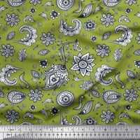 Soimoi памучна патица плат Paisley & Floral Artistic Print Fabric от двор широк
