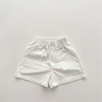 Момчета къси панталони Летни ежедневни ежедневни джобни ежедневни модни модни къси бели 18- месеца
