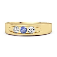 Culvert Ring Sterling Silver Gold Vermeil 0. ct tanzanite жени сватбен пръстен