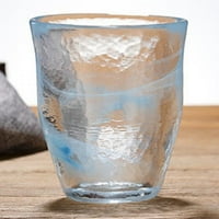 Sonbest 270ml ръчно изработен стъклен размазващ чук модел стъклена вода чаша чаша чаша чаша домашен бар офис парти декоративна вятърна чаша високи бели облаци