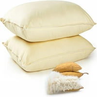 Комплект от органични възглавници за легла Kapok, естествени възглавници за спане на фибри с капок с дишаща памучна черупка, стандартен размер