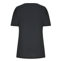 Penkiiy жени модни ежедневни масивни цветни ризи с къс ръкав хлабав тийп върхове v-образни върхове блуза плюс размери тениски xxl черно лято сделка