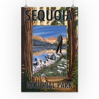 Национален парк Sequoia - езеро и палисади - произведение на фенерните преса