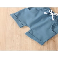 Ден на независимостта 0- бебешки момчета комплекти за дрехи буква печат цвят патела с къс ръкав тениска+ къси панталони