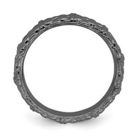 Сребърен сребърен изрази, подредени с черно покритие Размер на пръстена: 5; за възрастни и тийнейджъри; За жени и мъже