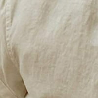 Cllios Мъжки памучни бельо ризи летен небрежен копче нагоре по риза на Хенли Големия и висок късо ръкав плаж с лека тежка риза