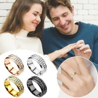 Моден титаниев стоманен двоен диамантен пръстен Корейски стил мода от неръждаема стомана диамантена двойка пръстен
