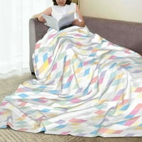 Малки цветни квадратчета за хвърляне на шаблони, супер меко антилигиращо фланелно легла одеяла, 40 x30