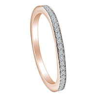 0. Карат кръгла форма бяла естествена диамант сватбена лента за годеж 18k твърд розов златен пръстен Размер-10