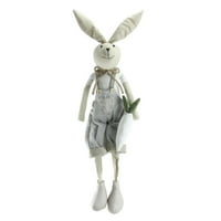 Northlight 19.5 Седнало великденско зайче зайче момче пролетна фигура - сиво бяло