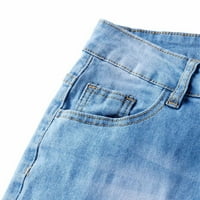 Daqian дънки за жени плюс размер модна женска стегната еластична пискюл джобна дантелена панталони панталони