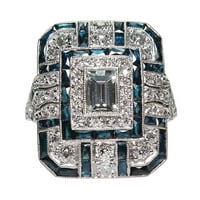 zttd Пълна диамантена круша форма на бижута Бижута предложение за рожден ден Булчинска годежна партия размера на пръстена 6 ~ 13