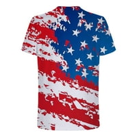 Mchoice 4 юли тоалети патриотична риза за мъжки американски флаг тениска USA Flag Stripes Print Top Tees