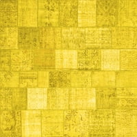 Ahgly Company Indoor Rectangle Abstract Yellow Contemporary Area Rugs, 5 '8'