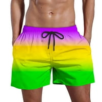 Мъжки еластични талии Небрежни градиентни плоски предни къси панталони Плаж с джобове Бермудите шорти