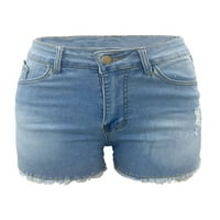 Avamo жени къси горещи панталони бутон дъна цип мини панталони дами летни летни дънкови къси панталони плажни дънки светло синьо s
