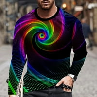 Uorcsa ежедневен модел с дълъг ръкав небрежен пуловер 3d отпечатан екипаж мъжки мъже блузи многоцветни
