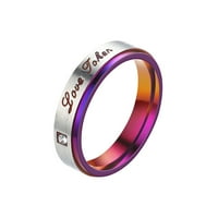 Xinqinghao Европейска и американска модна двойка нов цвят лилав пръстен любов диамант пръстен лилав титаниев стоманен двойка пръстени c