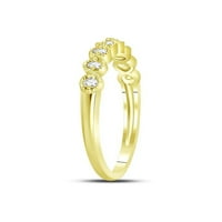 Златна звезда 10kt Жълто злато дамски кръг диамантен облицован лента пръстен cttw