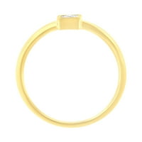 14k жълто злато. Sterling Silver CTTW Miracle Set Diamond Promise Ring - размер 8