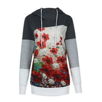 Жени модни печат за печат на цветя шал яка с дълги ръкави пуловер върхове hot6sl487248