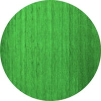 Ahgly Company Indoor Round Abstract Green Contemporary Area Rugs, 6 'Round