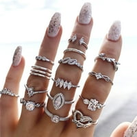 Поставете жените бохемски изкуствен скъпоценен камък за бижута с пръстен с пръстен