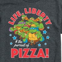 Teenage Mutant Ninja Turtles - Life Liberty Преследване на пица - мъжки чай с къс ръкав