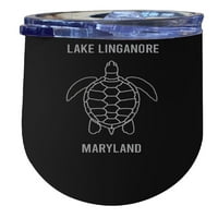 Езерото Linganore Maryland Oz Black Laser Etced Изолирана винена неръждаема стомана