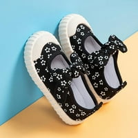 Caicj Toddler Shoes Гумето за малко дете дете флорално отпечатано платно изходящо бебе лък детски обувки обувки Обувки Обувка обувка
