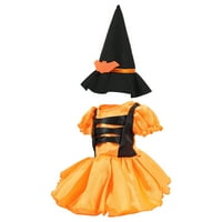 Поставете рокля за кукли и шапка, възхитителни костюми за кукла за Хелоуин, съвместими с кукла