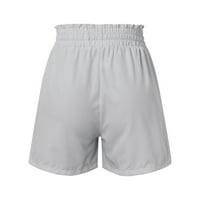 Букър дамски летни къси панталони с висока талия еластична талия разхлабени спортни шорти с джобове сиво