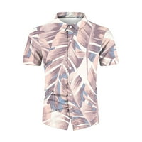 Cllios Хавайски ризи за мъже Лятна тропическа графична риза Разхлабени ризи с къс ръкав бутон с голям и висок алоха риза отгоре за плажна ваканция