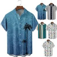 Бутон за големи мъже с къси ръкави Хавай ризи с меки дрехи в джоб на гърдите, размер 100-170 xxs-8xl