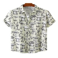 Мъжки лятна хавайска блуза Небрежно свободно ежедневно облекло върхове Лапета шия с къс ръкав плажна тениска сладка гъба тениска
